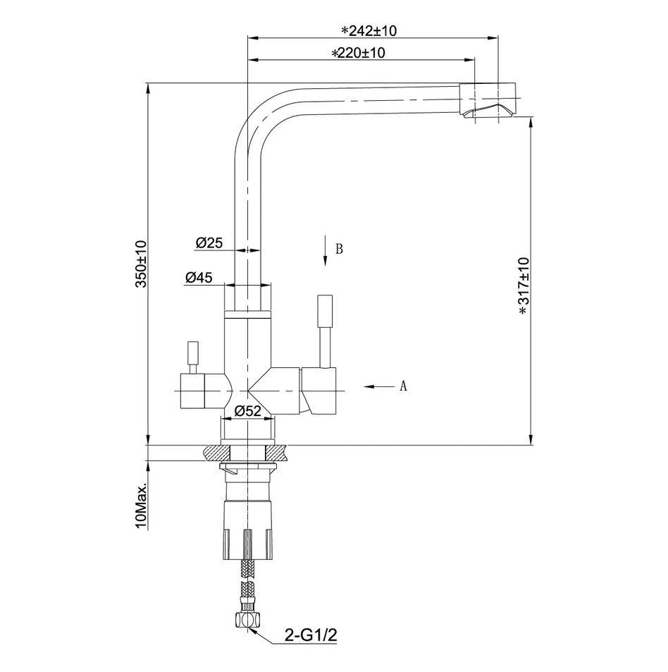 Смеситель для кухни EXPERT, с подключ. к фильтру, черный, LEMARK