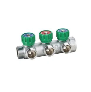 Коллектор регулирующий 3/4" ВН  3 вых. 1/2" НР,  Gappo