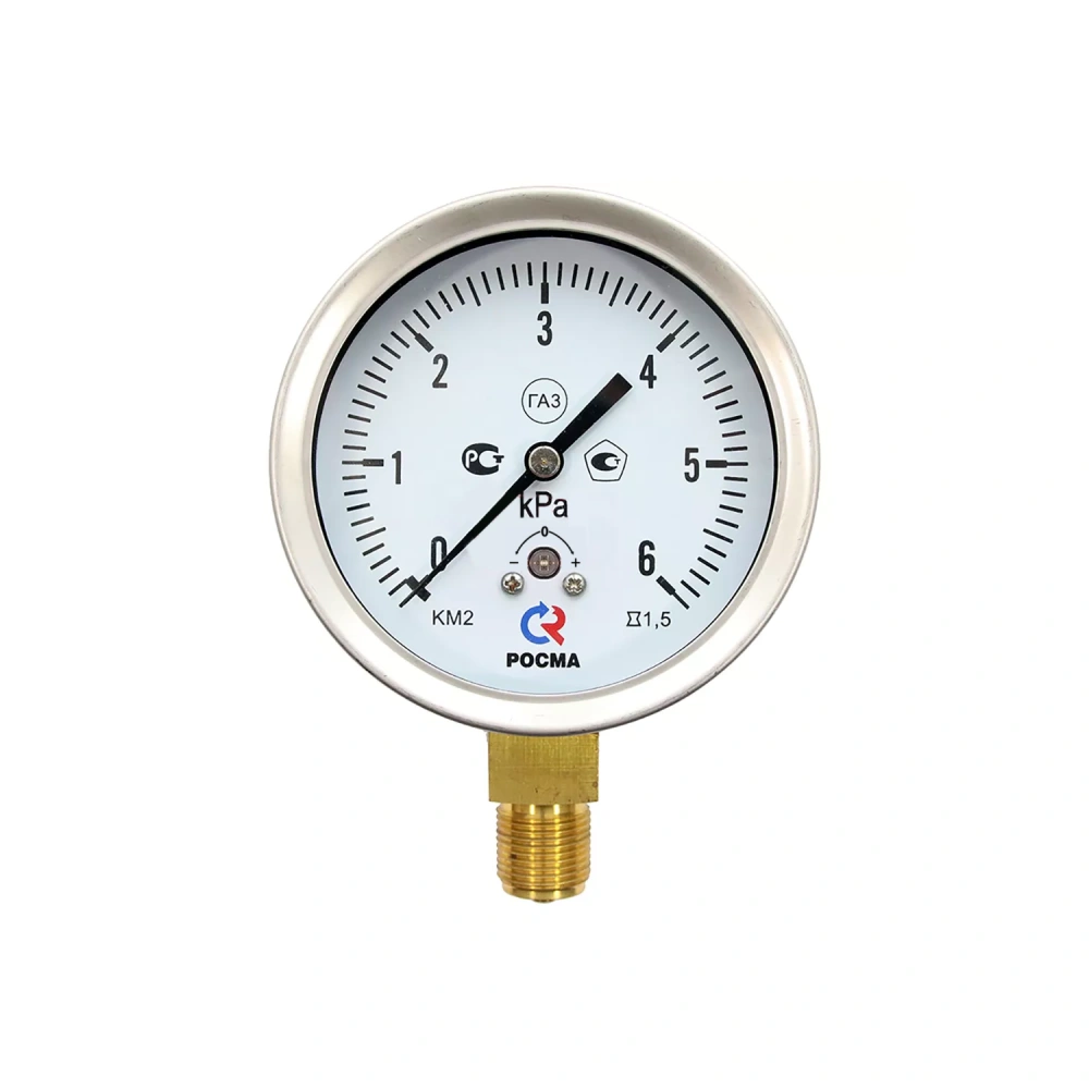 Напоромер КМ-22Р (0..6кПа) G1/2", 100мм, кл.т.1,5