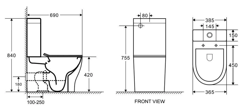 Унитаз напольный MARO безободковый AZARIO