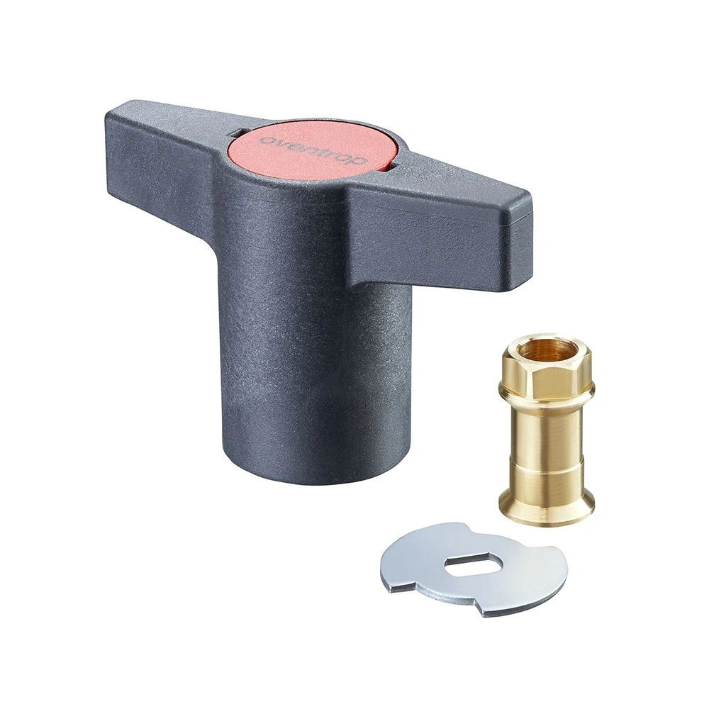 Пластмассовая рукоятка для замены (антрацит) с красной крышкой, Ду 20 и Ду 25