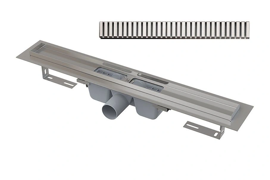 Водоотводящий желоб  из нерж. 650 мм в комплекте с решеткой LINE-650L ALCA PLAST