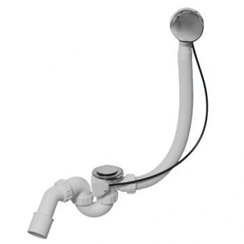 Сифон д/ванн (11/2х40) с автоперел. L575хDN34, (решетка 70, пробка) вых.DN40/50, хром McAlpine