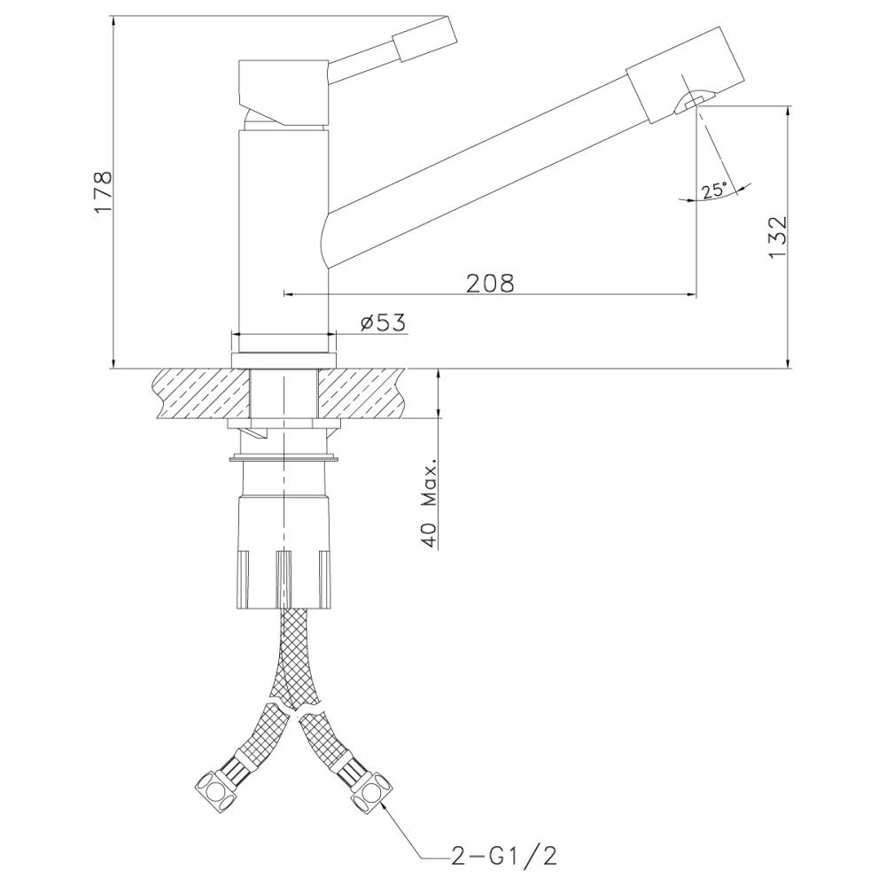 Смеситель для кухни EXPERT (LM5072S), с поворотным изливом, нерж.сталь, LEMARK