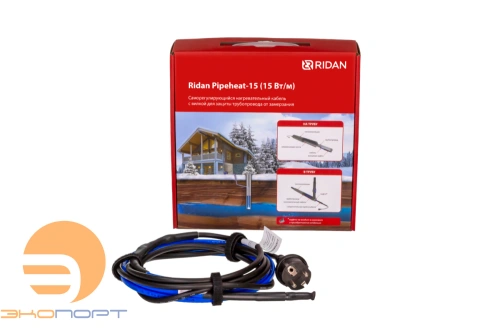 Кабель саморегулирующийся нагревательный Ridan Pipeheat-15  2 м 30 Вт с вилкой