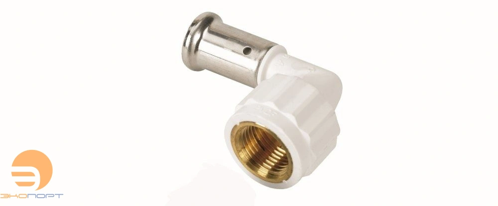 Угольник 16х1/2 ВР, ПВДФ пресс(белая) HENCO