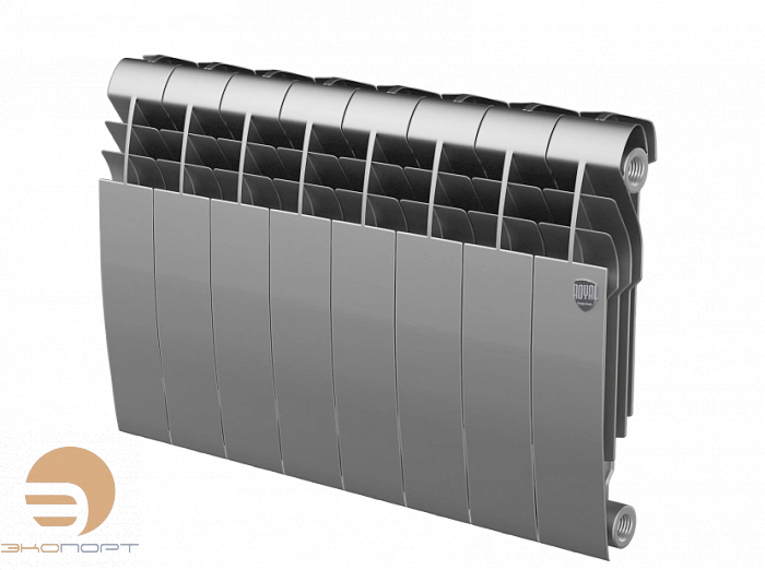 Радиатор биметаллический BiLiner Silver Satin 350/87  8 секций (серый) Royal Thermo