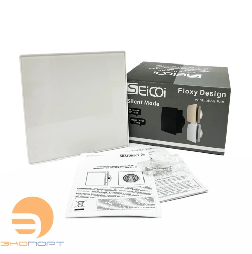 Вентилятор накладной  Seicoi Floxy Design 100 White Glass SMAD04-01G-W