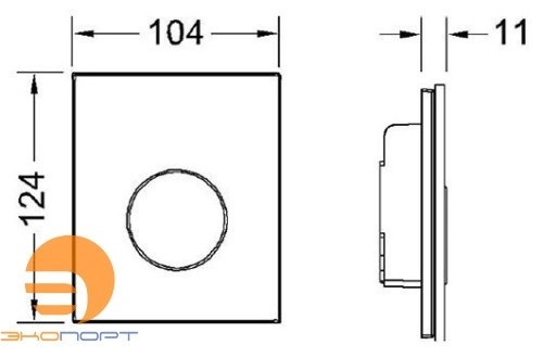Клавиша TECEloop Urinal, стекло белое, клавиша белая