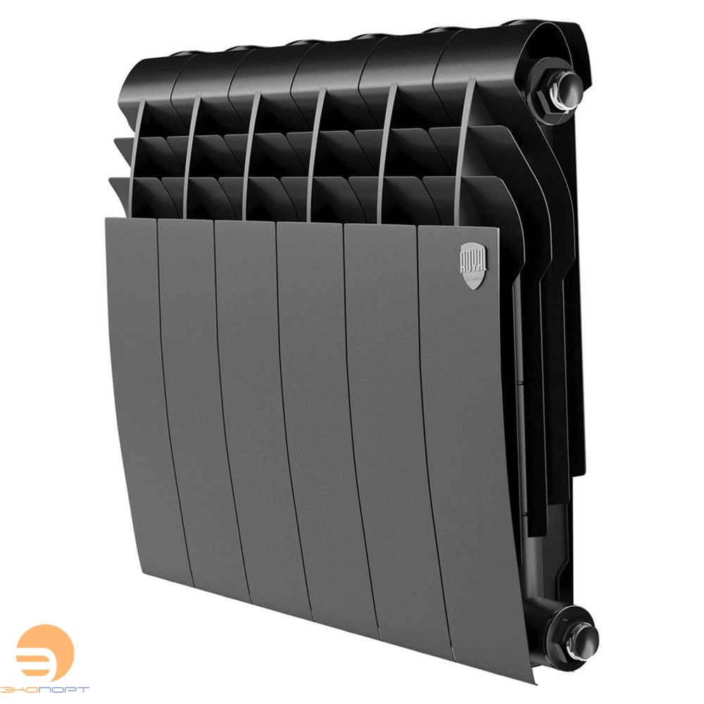 Радиатор биметаллический BiLiner Noir Sable 350/87  6 секций (черный) Royal Thermo 