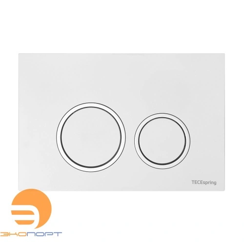 Панель смыва TECEspring R (круглые клавиши) пластик, белый глянцевый, контур хром