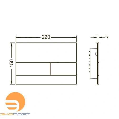 Клавиша TECEsquare II стекло белое сатинированное