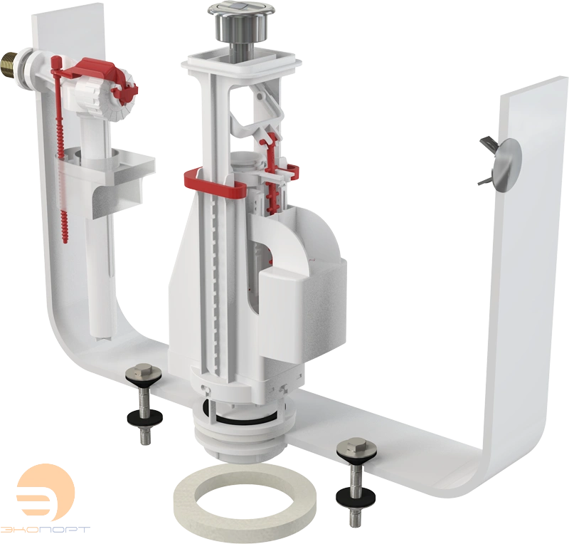 Впускной комплект с двойной кнопкой 1/2" хром (бок) ALCA PLAST