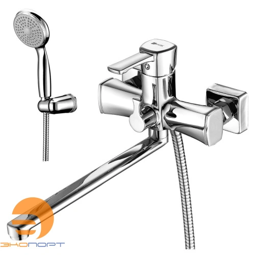 Смеситель универсальный EVITTA с плоским изливом 300мм (с лейкой и шлангом) хром LEMARK