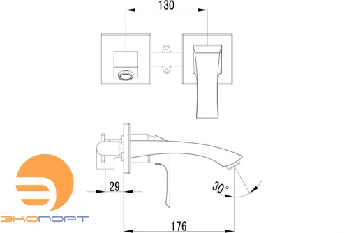 Смеситель для умывальника встраиваемый, хром UNIT, LEMARK