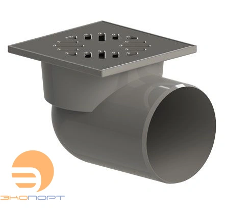 Трап гориз. с сухим сифоном, реш. 150х150, D110, 0,5л/с
