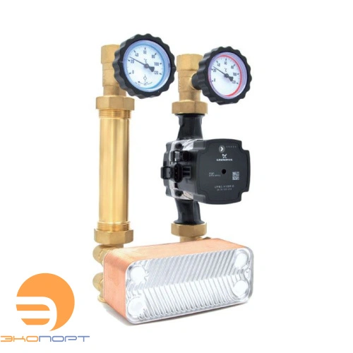 Насосный модуль 1" со встроенным т/о 30 пл. DN25 ECO 2 (без насоса) Huch