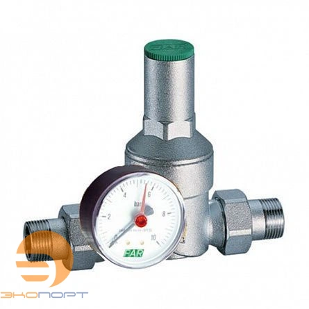 Редуктор давления  1/2" ВН, хром, с манометром FAR