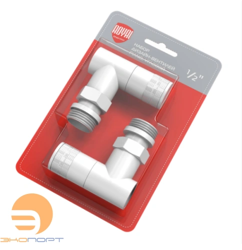 Вентиль ручной регулировки угловой 1/2" PIANO Белый Royal Thermo (уп. блистер=2шт)
