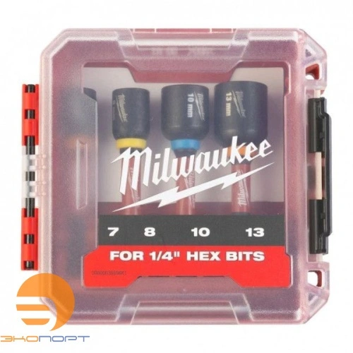 Набор насадок магнитных торцевых SHOCKWAVE 4 шт,Milwaukee