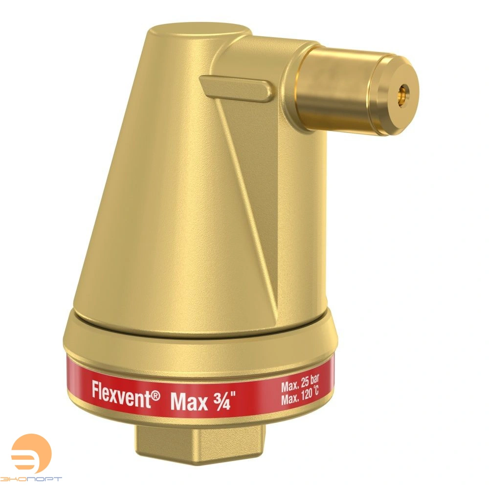 Воздухоотводчик поплавковый Flexvent MAX 3/4 (внутренняя резьба, латунь) Тм=120, Рм=25