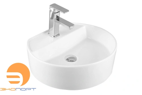 Раковина накладная круглая GLACE (480*430*150), без перелива, белый глянец, MILLEAU