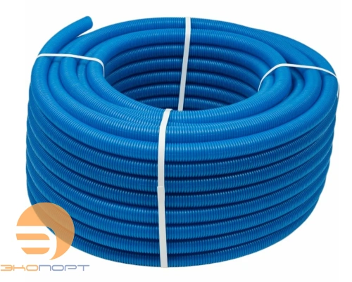 Гофра защитная для труб 26 (наружный 35) синяя (50 м)Uni-Fit