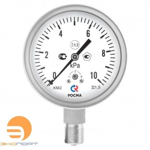 Напоромер КМ-22Р (0..25кПа), G1/2", 100мм, кл.т.1,5