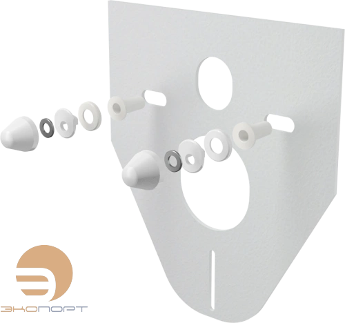 Плита звукоизоляционная для подвесного унитаза и биде с белыми колпачками ALCA PLAST