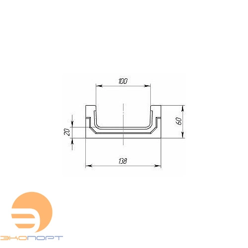 Лоток водоотводный CompoMax Basic ЛВ-10.14.06-П полимербетонный