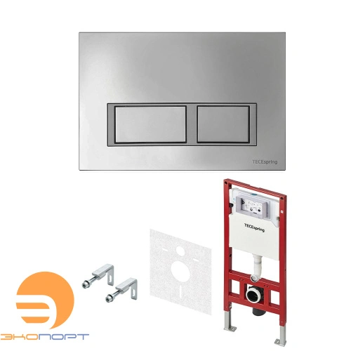 Комплект TECEspring, панель смыва с прямоугольными кнопками, хром глянцевый