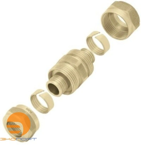 Соединитель свинчиваемый 18*2 латунный двухсторонний KAN-therm