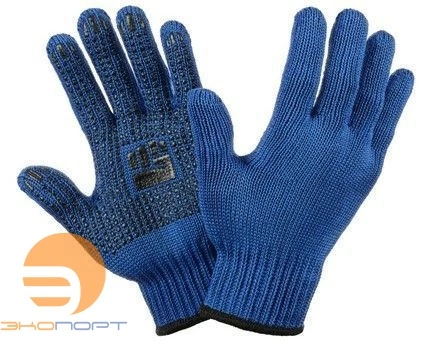 Перчатки х/б 10 кл. 70 гр. с ПВХ синие ГМ-103