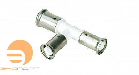 Тройник 26-32-26, ПВДФ, пресс (белый) HENCO