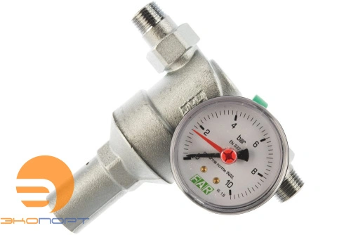 Редуктор давления  1/2" НР, хром, с манометром FAR
