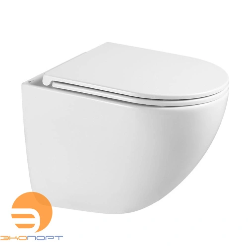 Унитаз подвесной безободковый GLAZER с крышкой (Торнадо 3.0) Lemark 