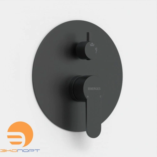 Душевой комплект NARDIS 2R BLACK, черный матовый, BERGES