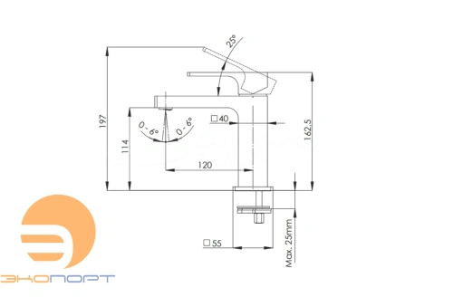 Смеситель для раковины Absolute золото брашированное Remer, в наличии