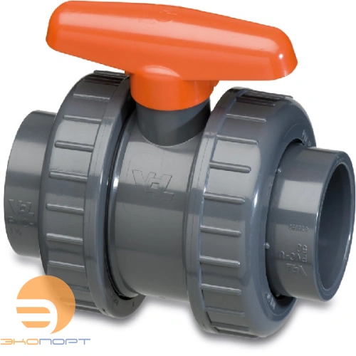 Кран шаровой двухразъемный (16) -  PVC-U