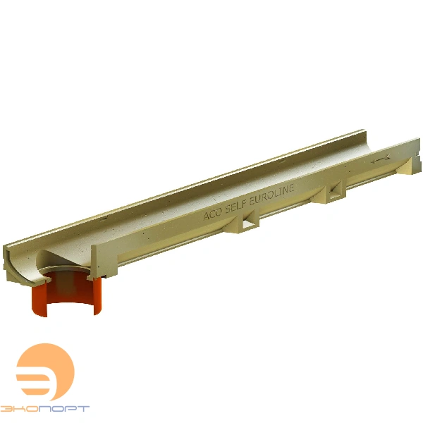 Канал ACO SELF Euroline Euromini без решетки и встроенным отводным патрубком DN100 100*11,8*5,5, АСО