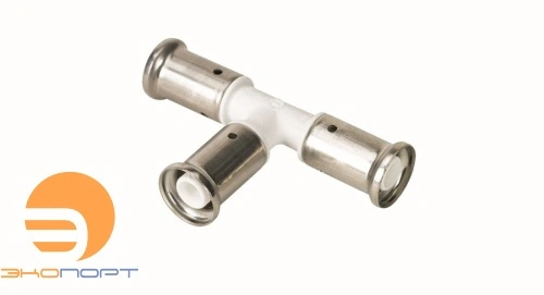 Тройник 16-16-16, ПВДФ, пресс (белый) HENCO