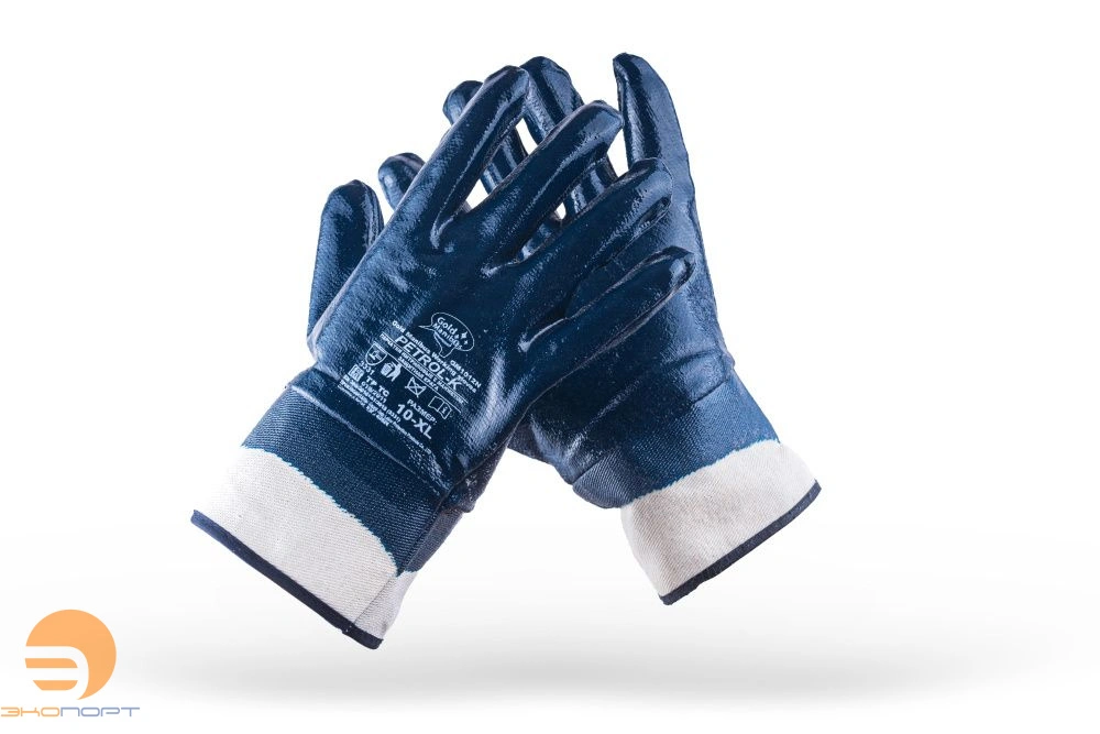 Перчатки нитриловые с манжетом-защитная крага, р.10 (XL) GM1012N-10 Petrol-K 