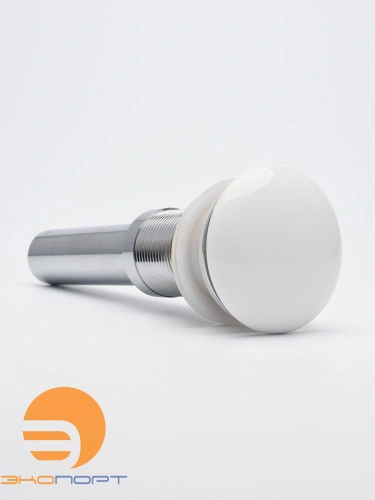 Выпуск без перелива (d= 1 1/4) Click/Clack керамическая накладка, белый глянцевый, AQM