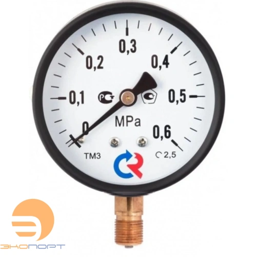 Манометр ТМ-510Р.00 М2 (0..0,6 МПа), М20*1,5, 100мм, 150С, кл.т.1,5, радиальный