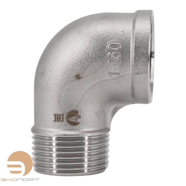 Отвод 90град ВH 1/4" PN16 нерж. сталь AISI316