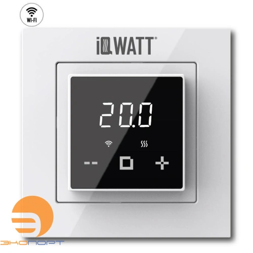 Терморегулятор электронный программируемый с сенсорным дисплеем IQ THERMOSTAT D Wi-Fi (белый/черный)
