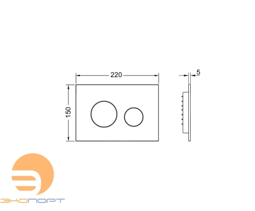 Клавиша TECEloop, пластиковая, Графит металлик