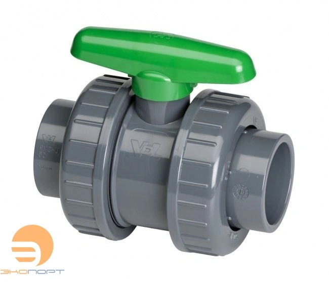 Кран шаровой двухразъемный (110) VITON -  PVC-U
