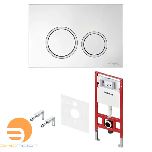 Комплект TECEspring, панель смыва с круглыми кнопками, хром глянцевый 