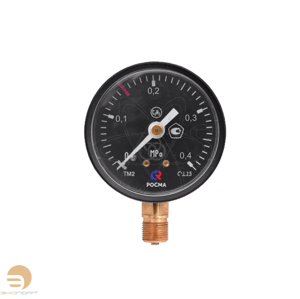 Манометр ТМ-210Р.00 (0..0,4 МПа), М12*1,5, 50мм, кл.т. 2,5,80С, C2H2 (ацетилен), радиальный